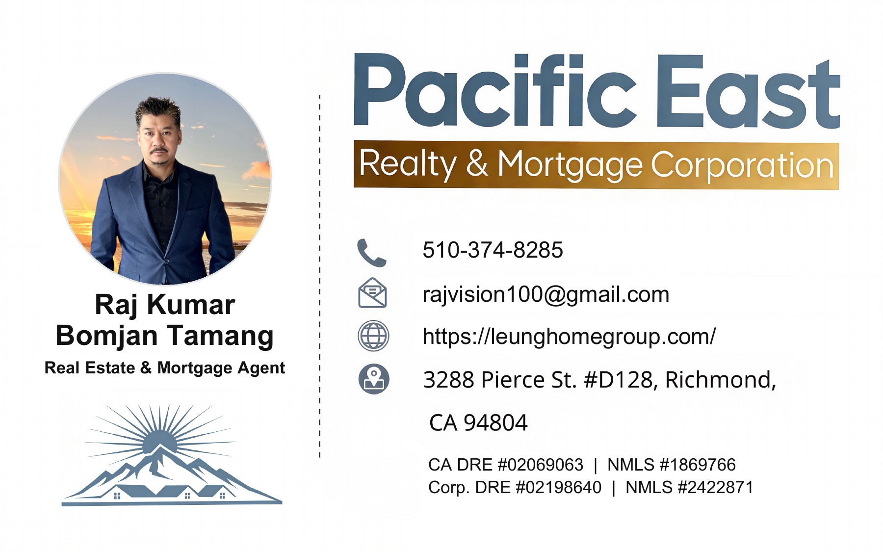 Raj Kumar Bomjan Tamang business card